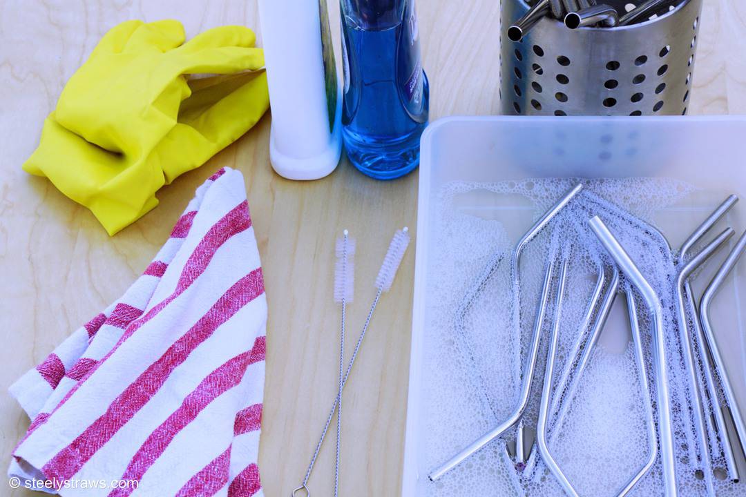 How to Clean Reusable Straws and Water Bottles